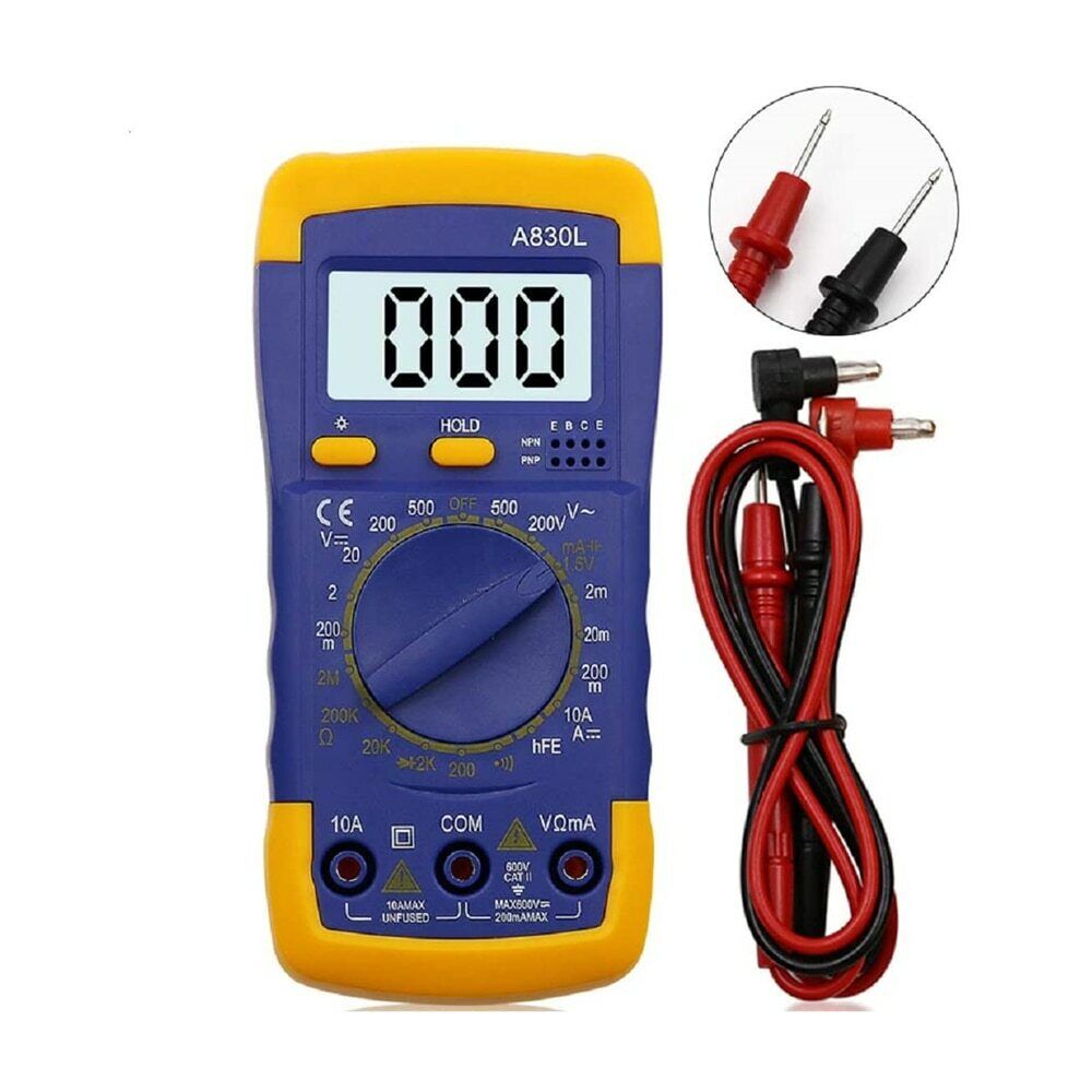 Multimetro tester digitale LCD professionale misuratore volt ampere ohm A830L