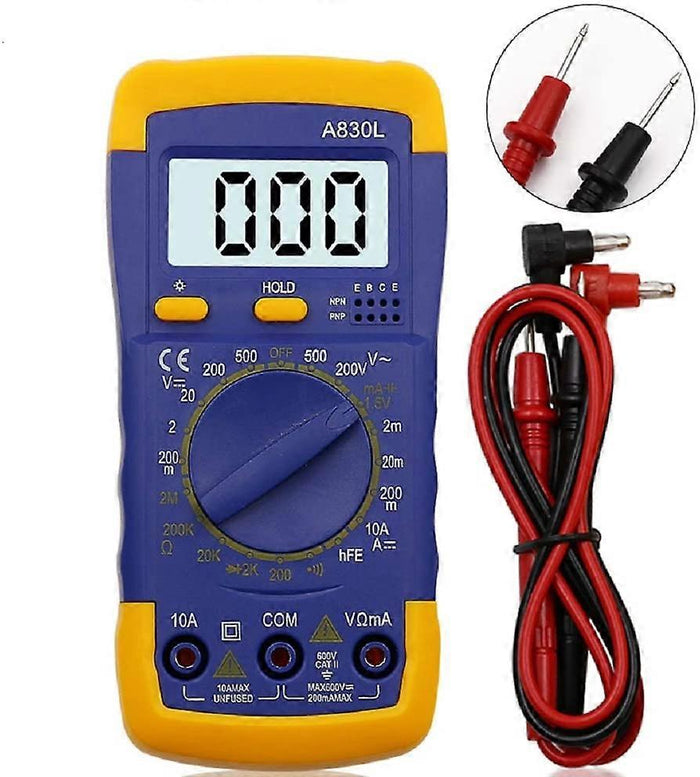 Multimetro tester digitale LCD professionale misuratore volt ampere ohm A830L