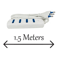 Multipresa Ciabatta Elettrica 4 Posti Cavo Da 1,5 Metri Colore Bianco