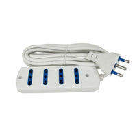 Multipresa Ciabatta Elettrica 4 Posti Cavo Da 1,5 Metri Colore Bianco