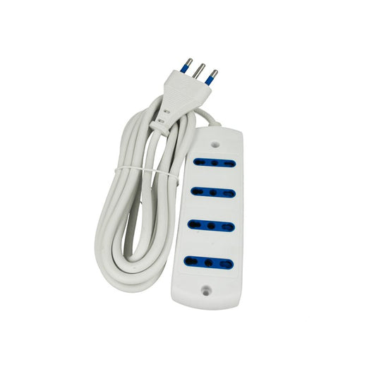 Multipresa Ciabatta Elettrica 4 Posti Cavo Da 3 Metri Colore Bianco
