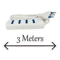 Multipresa Ciabatta Elettrica 4 Posti Cavo Da 3 Metri Colore Bianco