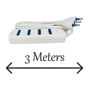 Multipresa Ciabatta Elettrica 4 Posti Cavo Da 3 Metri Colore Bianco