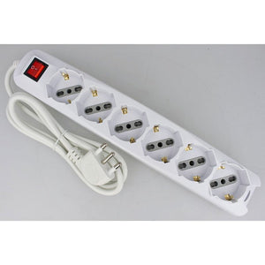 Multipresa Ciabatta Elettrica 6 Posti 10/16A Schuko Cavo 1,5 Metri Max 3500W Spina 16A Laterale SKU-8713