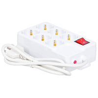 Multipresa Ciabatta Elettrica Con 6 Prese Schuko 10/16A Interruttore Spina 16A Cavo 1,5M Bianco