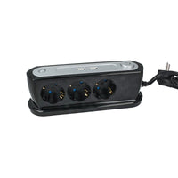 Multipresa Ciabatta da Tavolo 3 Prese Schuko 16A 2P e 2 Porte USB 5V 2,4A Con Interruttore Colore Nero SKU-8817