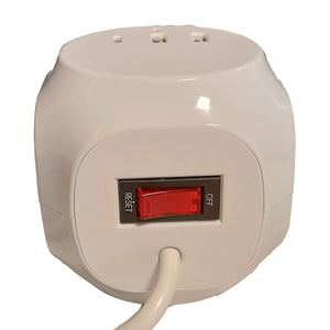 Multipresa Cubo 8 Posti 4 Prese 10/16A + 1 Presa Bipasso Schuko + 2 USB + USB C 3.0 con Interruttore Spina 10A Cavo 1.5m Bianco