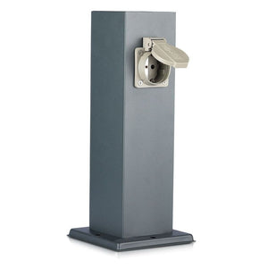 Multipresa da Giardino a Colonna con 2 Prese 16A in Acciaio Inossidabile h: 300mm Colore Grigio Scuro IP44