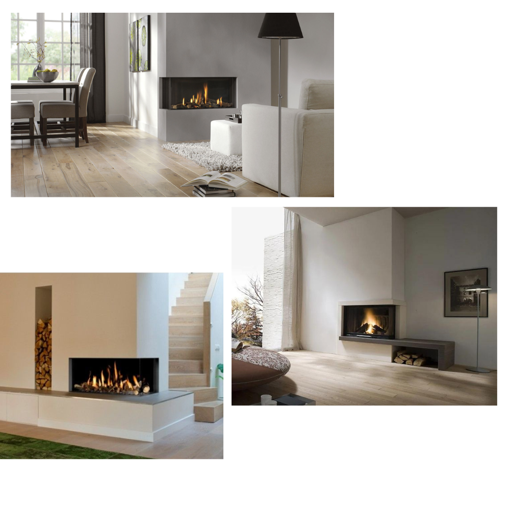 Camino legna prefabbricato refrattario focolare aperto reversibile ds90 ref