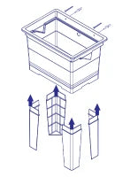 MONGARDI Lavatoio-Lavapanni Monoblocco in Resina PP per Esterno, 59x40x74