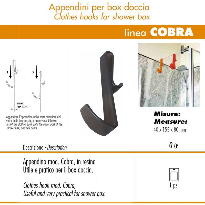 Pika shop appendino per box doccia modello cobra nero
