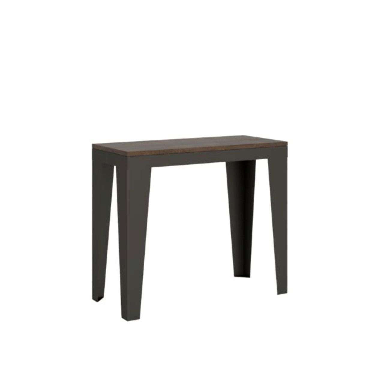shopinnovativo- Consolle allungabile 90x40/196 cm Flame Small Evolution noce telaio e gambe antracite