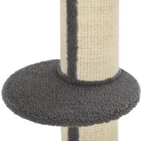 Tiragraffi ad Albero per Gatti con Cuccia, Cuscino, Rivestimento Peluche e Pali in Corda Sisal