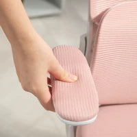 Sedia da Ufficio Regolabile e Reclinabile con Poggiatesta Rimovibile, in Tessuto a Rete, 60x59x114-122 cm, Rosa