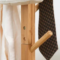 Appendi Abiti da Terra in Legno di bambù con 8 Ganci e Base a X, 49.5x 49.5x 178cm, Naturale