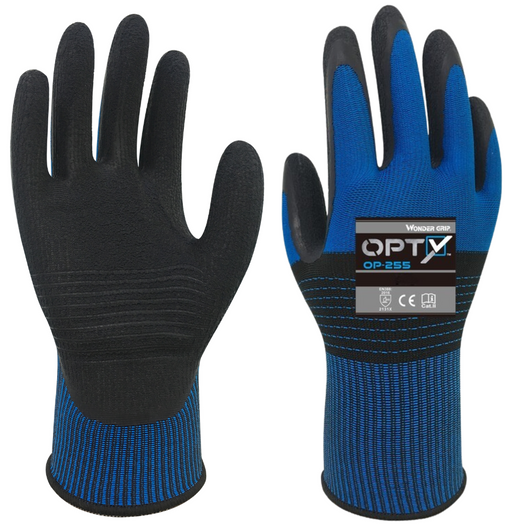 Guanti lavoro lattice opty resistenza abrasione blu nero *** misura medium - m, confezione 1