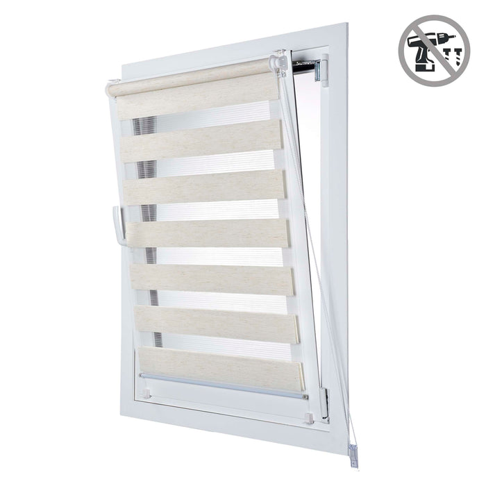 Tenda a Rullo giorno / notte installazione senza foratura EasyFix Lino 150x180 cm