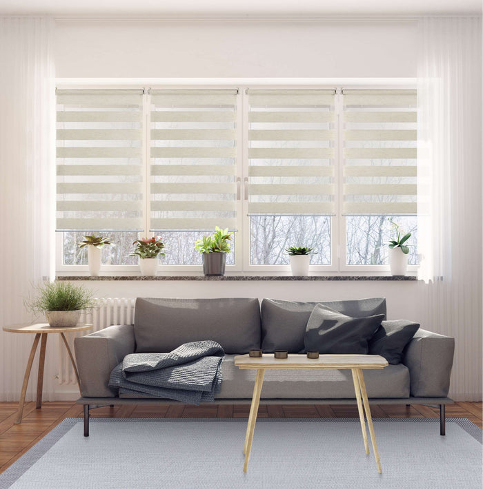 Tenda a Rullo giorno / notte installazione senza foratura EasyFix Lino 150x180 cm