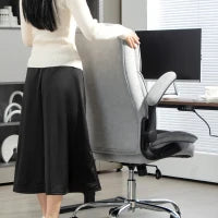 Sedia da ufficio ergonomica, altezza regolabile, braccioli ribaltabili, 70 x 70 x 114-122 cm, grigio