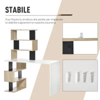 Scrivania con Libreria per Camera, Scrivania Ufficio, Scrivania Porta PC in Legno Multicolore, 120x60x148cm