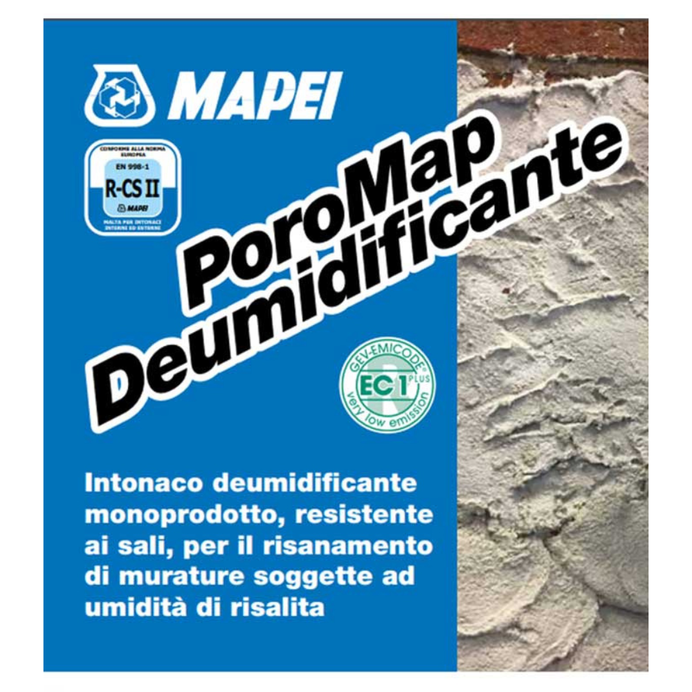 Intonaco monoprodotto poromap deumidificante da 20 kg