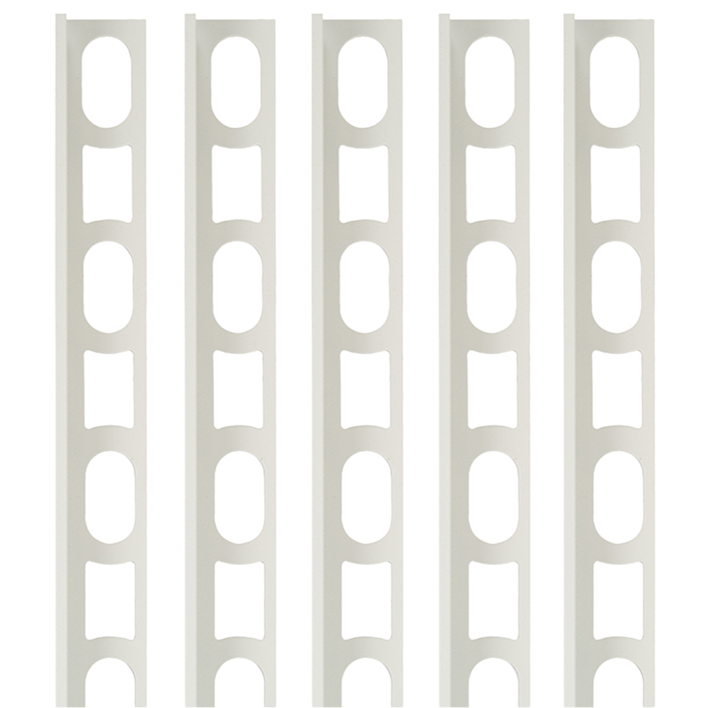 Profili in alluminio verniciato colore bianco 100 a l per finitura parete proangle *** pezzi 5 pz, confezione 1