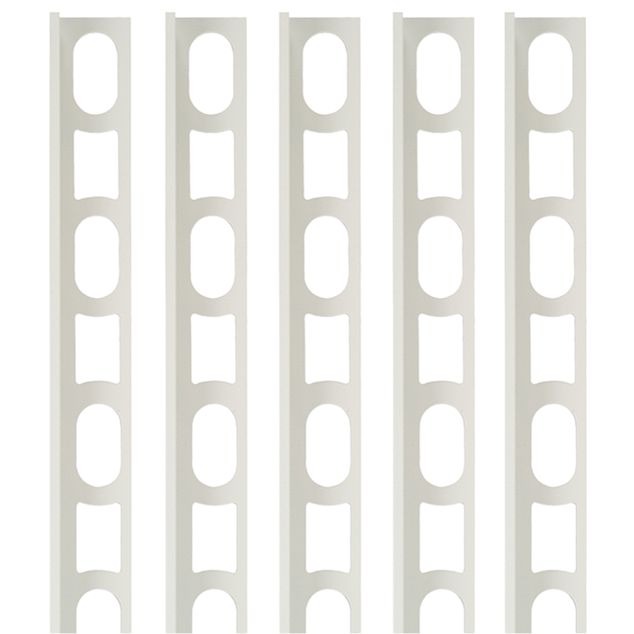 Profili in alluminio verniciato colore bianco 100 a l per finitura parete proangle *** pezzi 5 pz, confezione 1