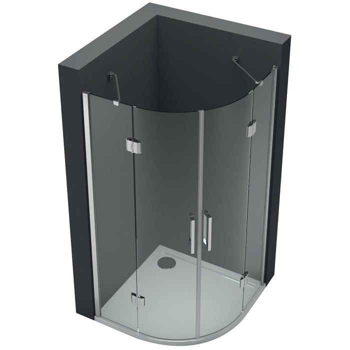 Ogomondo cabina doccia semicircolare due ante battenti cristallo 8 mm *** misure 78-80x78-80xh195 cm, confezione 1