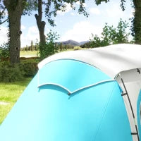 Tenda da Campeggio Familiare 3 4 Persone 2 Stanze 4 Porte e 4 Finestre, Sacco Trasporto, 460 L x 220 L x 175 H cm