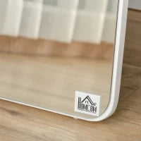 Specchio a Terra e a Parete Rettangolare, 37L x 43l x 156H cm, Legno, Bianco