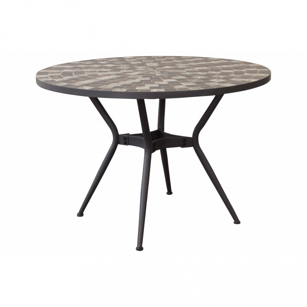 Tavolo Ceramica E Ferro Verniciato Rotondo Zefiro Ø 110 Cm