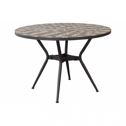 Tavolo Ceramica E Ferro Verniciato Rotondo Zefiro Ø 110 Cm