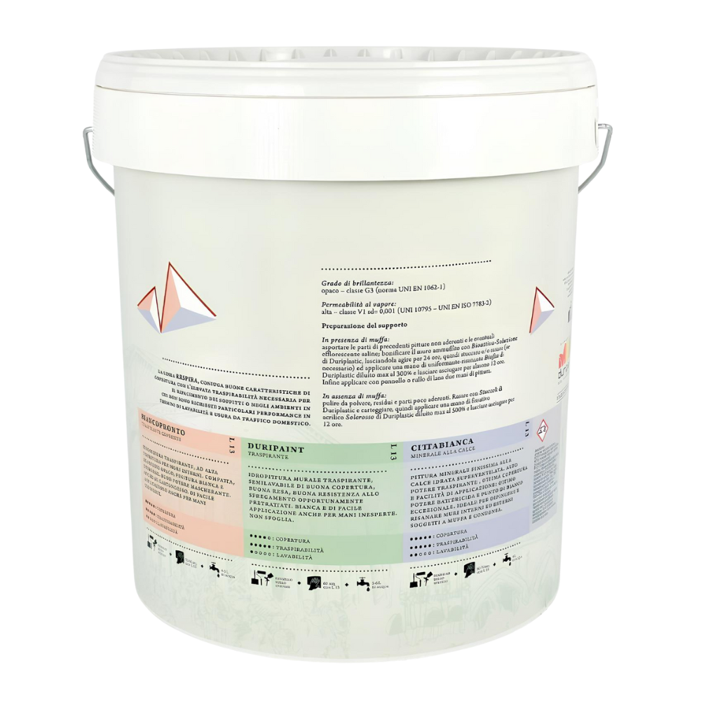 Idropittura traspirante coprente bianca vari formati respira biancopronto *** formato 4 lt, confezione 1
