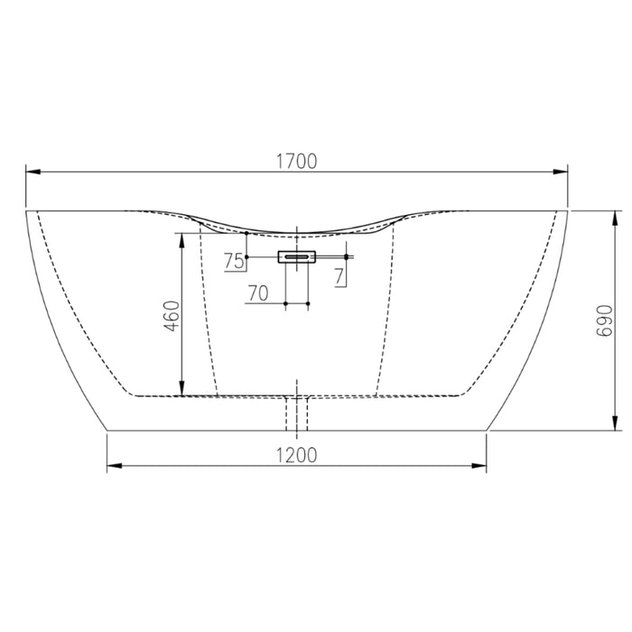 Vasca da bagno free standing design moderno ed elegante cm 170 *** confezione 1
