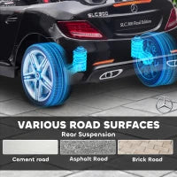 Macchina Elettrica per Bambini Licenza Mercedes SLC 300 con Telecomando, in PP e Metallo, 107x62.5x44 cm, Nero