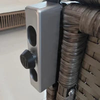 Armadio da Giardino in Rattan PE con 2 Vani, 60x63x120cm, Grigio