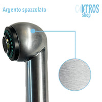 Doccetta monocomando argento lavello cucina spazzolato ricambi rubinetteria