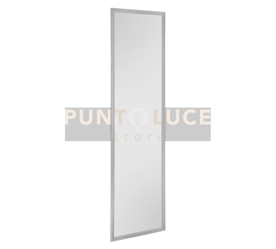 NADINE SPECCHIO DA PARETE CON CORNICE GRIGIA CON GANCI X INSTALLAZIONE ORIZZONTALE E VERTICALE 33,5X125CM