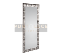 NADJA SPECCHIO DA PARETE CORNICE LAVORATA ARGENTO E NERO 70X170CM