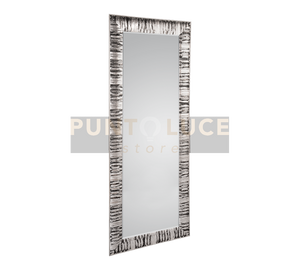 NADJA SPECCHIO DA PARETE CORNICE LAVORATA ARGENTO E NERO 70X170CM