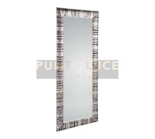 NADJA SPECCHIO DA PARETE CORNICE LAVORATA ARGENTO E NERO 70X170CM