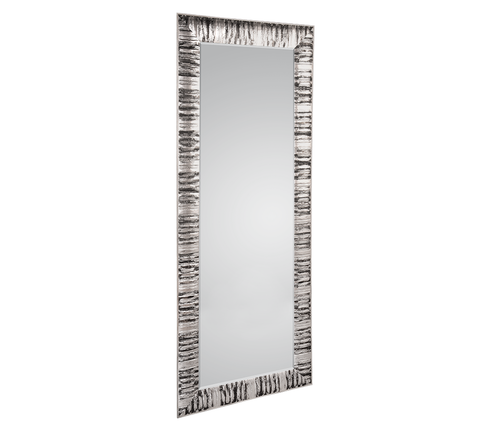 NADJA SPECCHIO DA PARETE CORNICE LAVORATA ARGENTO E NERO 90X190CM