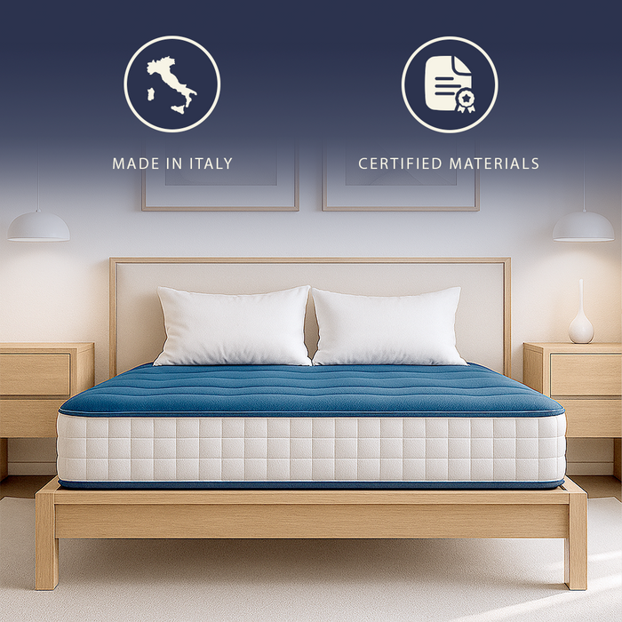 Materasso singolo 80 X 200 cm in Waterfoam Anallergico | Altezza 20 cm | Dispositivo Medico Classe 1 | Medio Rigido, Antibatterico e Traspirante | Made in Italy