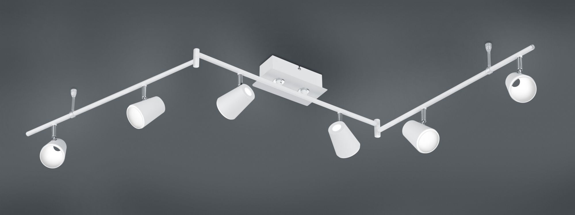 NARCOS BARRA 6 SPOTS 13W 1200lm, 3000K  BIANCA CON DIFFUSORE CONICO FORO L. 177CM