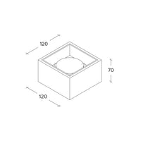 NASSO Soffitto 1 Luce quadrata Bronzo 12x12cm attacco GX53 in gesso e alluminio