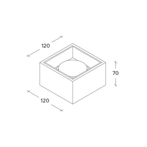NASSO Soffitto 1 Luce quadrata Bronzo 12x12cm attacco GX53 in gesso e alluminio