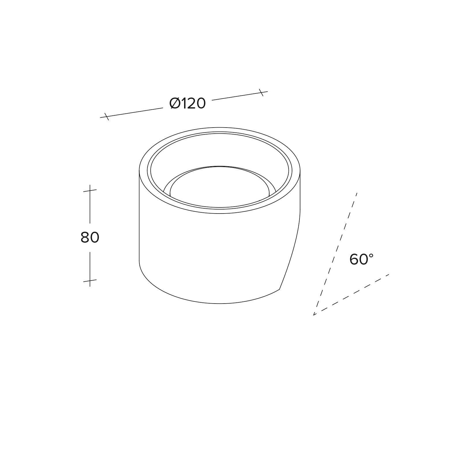 NASSO applique a Parete 1 Luce attacco GX53 Tonda Bronzo d.12cm 60°