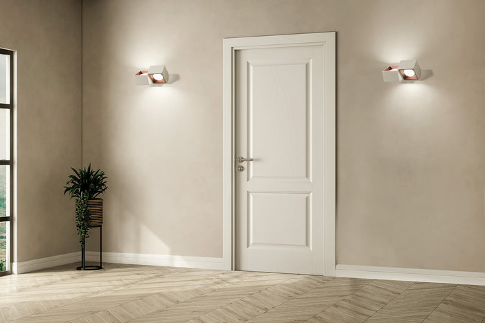 NASSO applique a Parete 2 Luci attacco GX53 Biemissiva Quadrata rame in gesso e alluminio