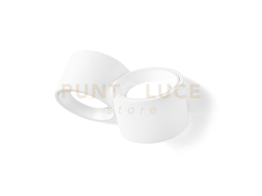 NASSO applique a Parete 2 Luci attacco GX53 Biemissiva Tonda bianco 23x12cm