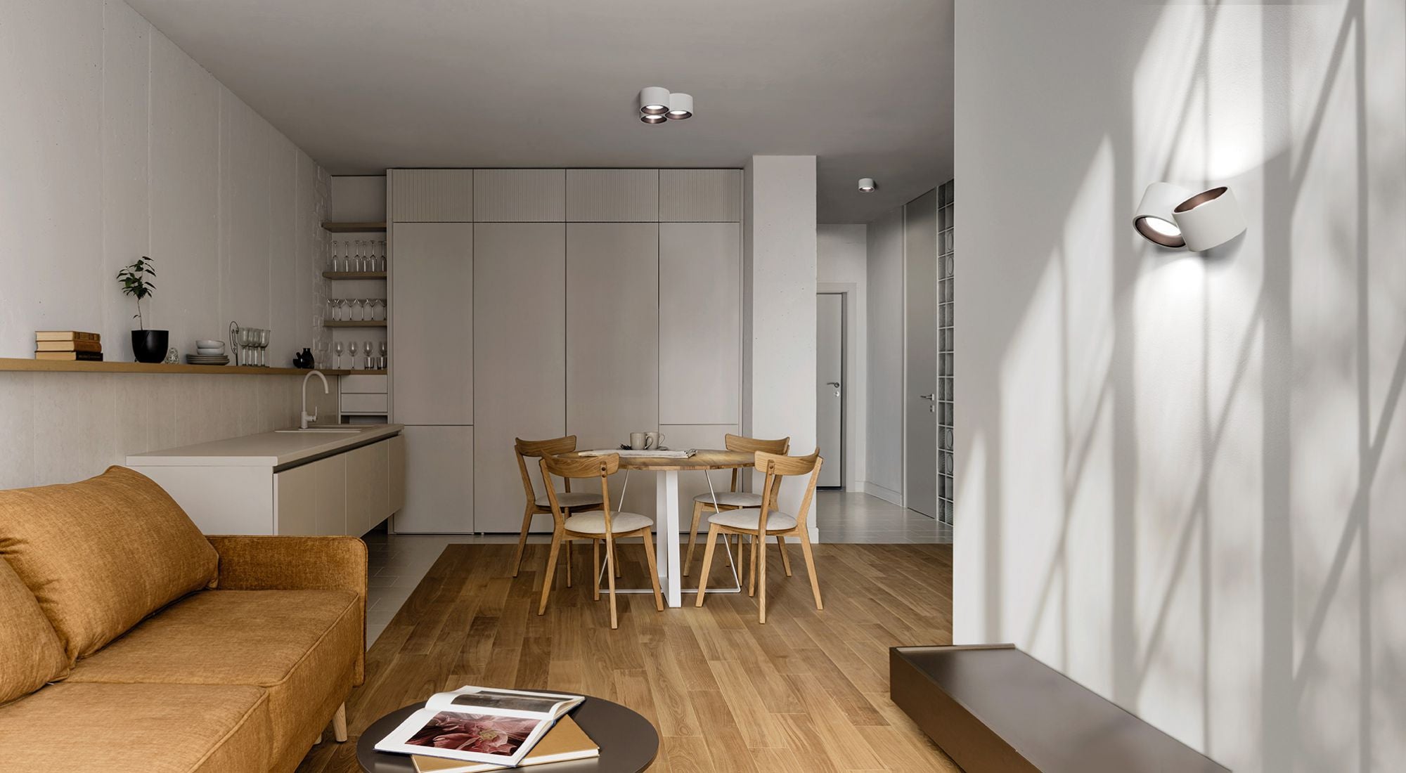 NASSO applique a Parete 2 Luci attacco GX53 Biemissiva Tonda bronzo 23x12cm